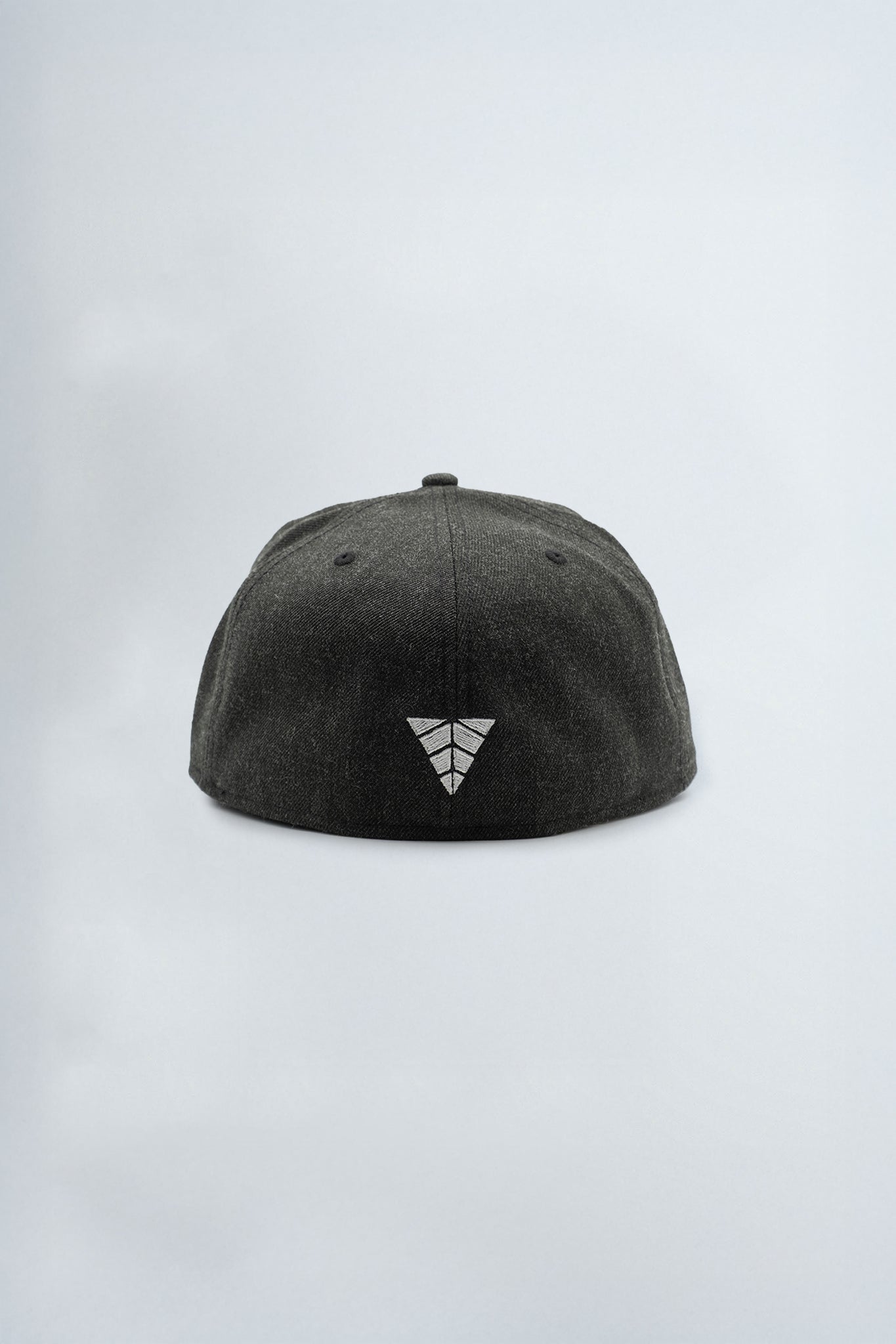Dark gray cap with a logo on the back against a light background