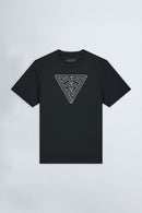 Black t-shirt with 'Velvet' logo on a light background