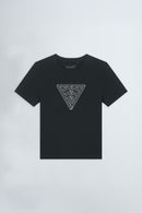 Black t-shirt with 'Velvet' text on a light background